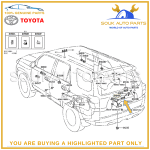 84840-35010 Genuine Toyota SWITCH ASSY, BACK DOOR OPENER 8484035010 OEM