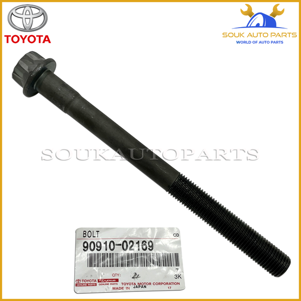 90910-02169 Genuine Toyota BOLT (FOR CYLINDER HEAD SET) 9091002169 Land Cruiser