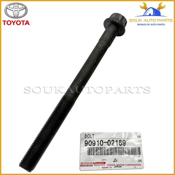 90910-02169 Genuine Toyota BOLT (FOR CYLINDER HEAD SET) 9091002169 Land Cruiser
