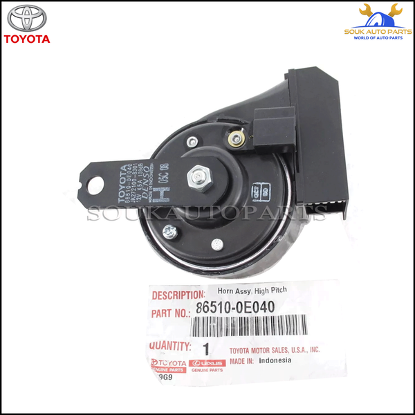 86510-0E040 Genuine Toyota HORN ASSY, HIGH PITCHED 865100E040 OEM