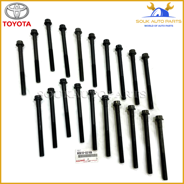 90910-02169 Genuine Toyota BOLT SET OF 20 Pcs (FOR CYLINDER HEAD SET) 9091002169