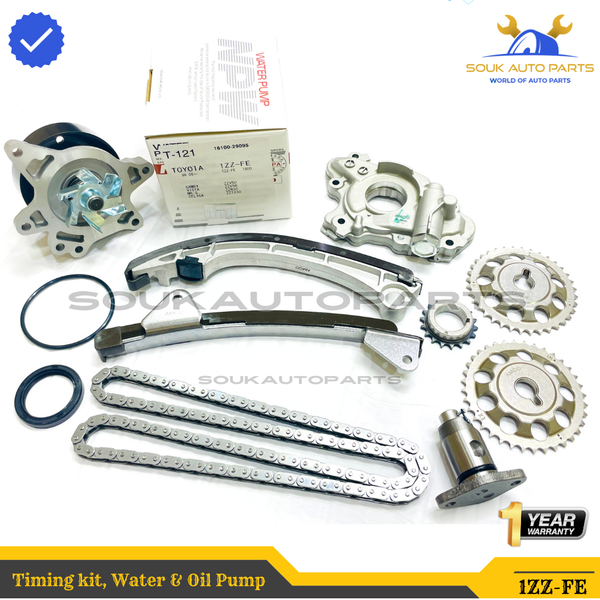 TIMING CHAIN KIT OIL & WATER PUMP For Toyota 1ZZ-FE COROLLA RAV4 1.8Ltr