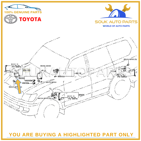 89405-60012 Genuine Toyota SENSOR SUB-ASSY, HEIGHT CONTROL, FR RH 8940560012 OEM