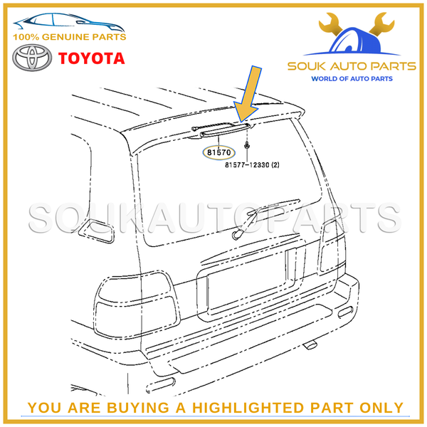 81570-60061/62 Genuine Toyota LAMP ASSY, CENTER STOP (BRAKE SIGNAL)