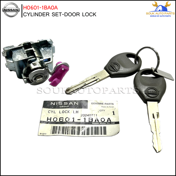 H0601-1BA0A Genuine Nissan CYLINDER SET-DOOR LOCK, LH H06011BA0A OEM