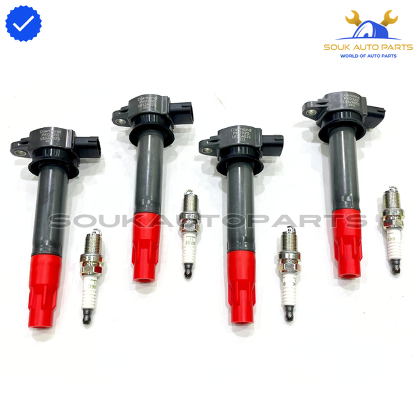 1832A025 Genuine IGNITION COIL & NGK PLUGS 4G64 4Pcs For Mitsubishi LANCER 08-17