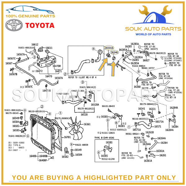 90916-03089 & 16346-66020 Genuine Toyota THERMOSTAT WITH GASKET For COASTER LC