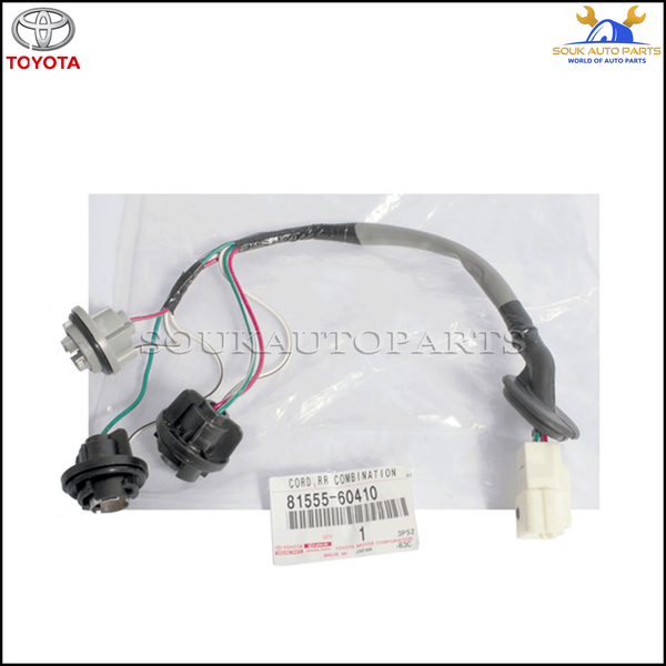81555-60410 Toyota SOCKET & WIRE SUB-ASSY, REAR COMBINATION LAMP, RH/LH OEM
