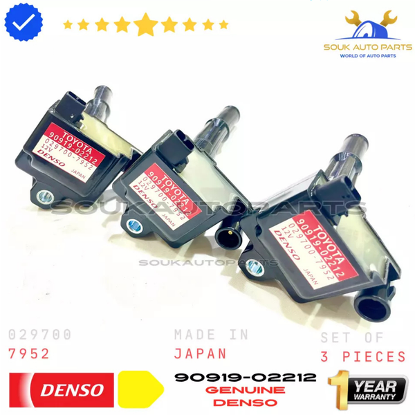 90919-02212 IGNITION COIL 5VZ SET OF 3 For Toyota TACOMA TUNDRA T100 3.4Ltr V6