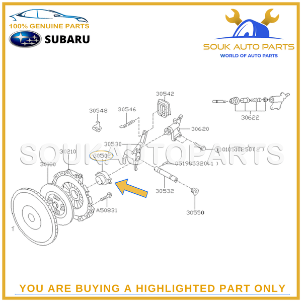 30502-AA121 Genuine Subaru BEARING, CLUTCH RELEASE