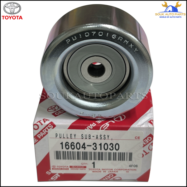 16604-31030 Genuine Toyota PULLEY SUB-ASSY, IDLER, NO.2 1660431030 OEM