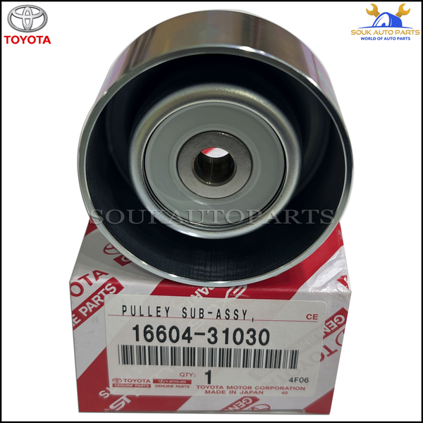 16604-31030 Genuine Toyota PULLEY SUB-ASSY, IDLER, NO.2 1660431030 OEM