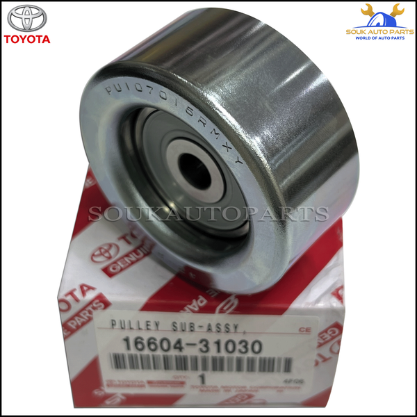 16604-31030 Genuine Toyota PULLEY SUB-ASSY, IDLER, NO.2 1660431030 OEM