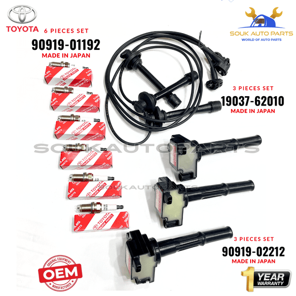 Toyota OEM IGNITION COIL, SPARK PLUGS & WIRES SET 4RUNNER TACOMA TUNDRA 3.4L