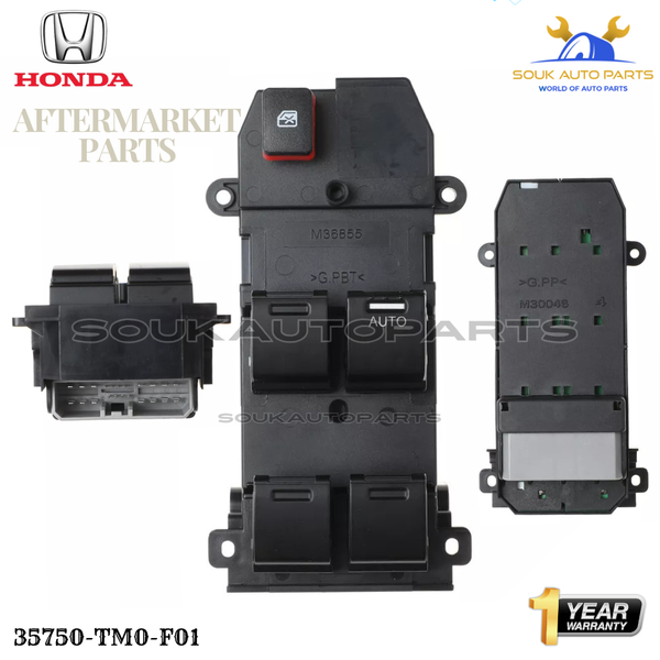 35750-TM0-F01 MASTER WINDOW SWITCH Fits For 2007-2011 Honda City / Fit RHD