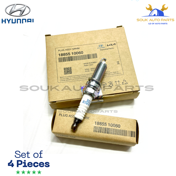 Genuine Spark Plug Set of 4Pcs For Hyundai 11-17 Elantra 10-11 Kia Soul 1.6L