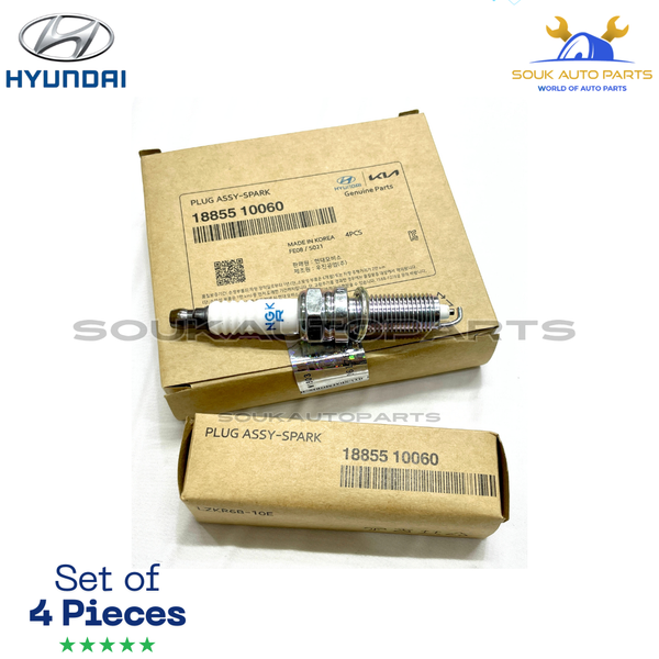 Genuine Spark Plug Set of 4Pcs For Hyundai 11-17 Elantra 10-11 Kia Soul 1.6L