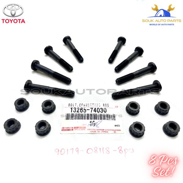 13265-74030 & 90179-08118 Genuine Toyota CON ROD BOLT & NUT SET OF 8 3SFSE