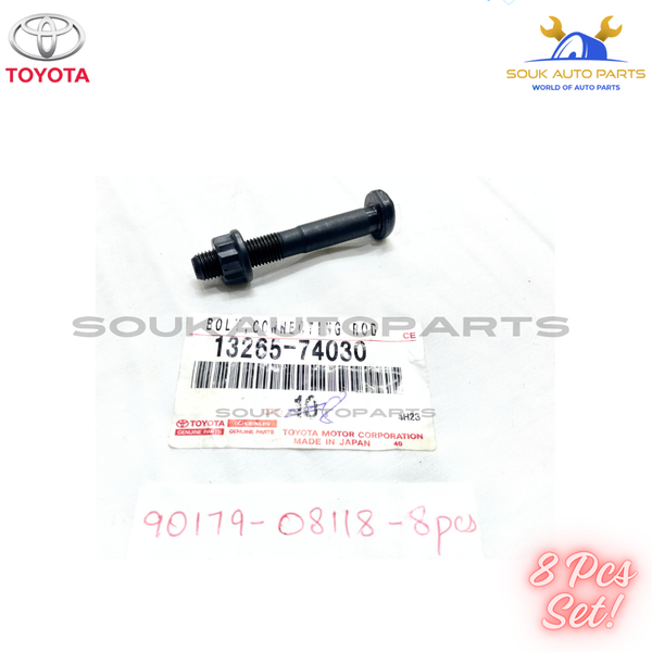 13265-74030 & 90179-08118 Genuine Toyota CON ROD BOLT & NUT SET OF 8 3SFSE