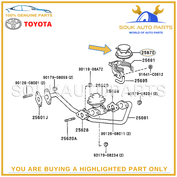 25870-75030 Genuine Toyota EGR VACUUM MODULATOR VALVE 2587075030 OEM
